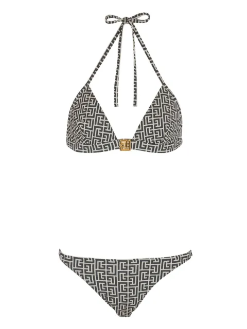 Balmain jacquard-pattern bikini