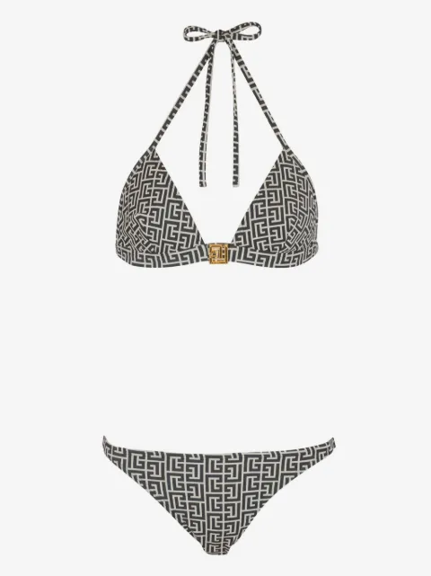 Balmain jacquard-pattern bikini