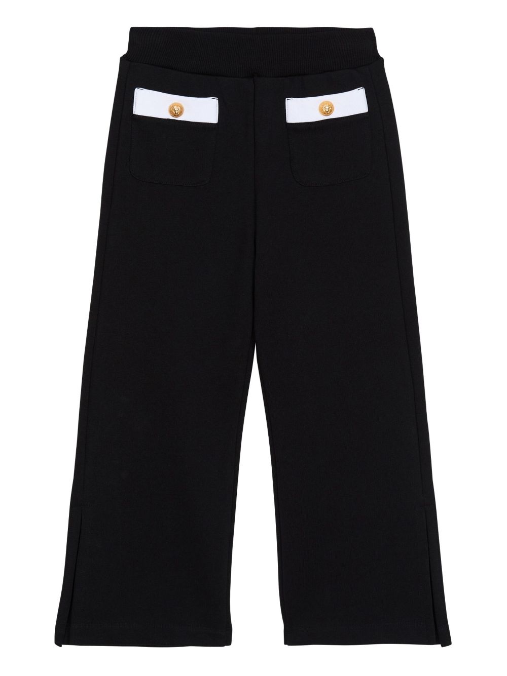 Balmain Kids two-tone cotton trousers - Black