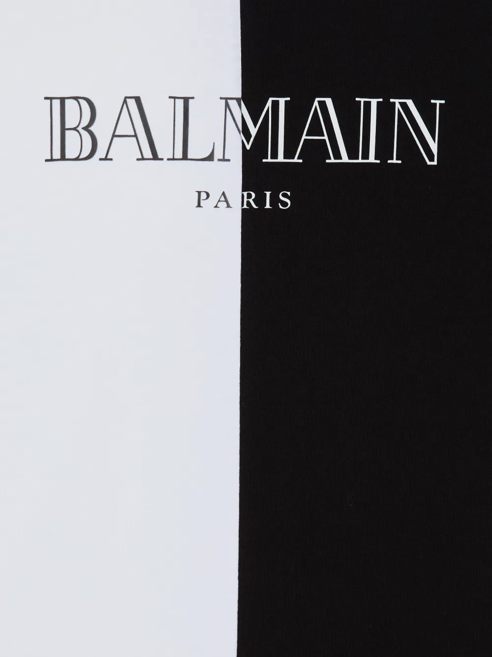 BALMAIN TWO-TONE COTTON T-SHIRT