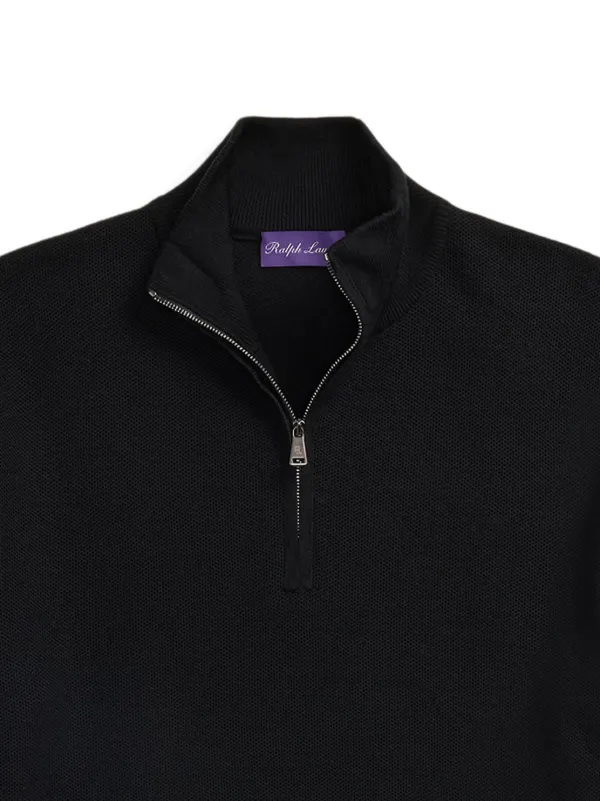 Ralph Lauren Purple Label half-zip Wool Jumper | Black | FARFETCH