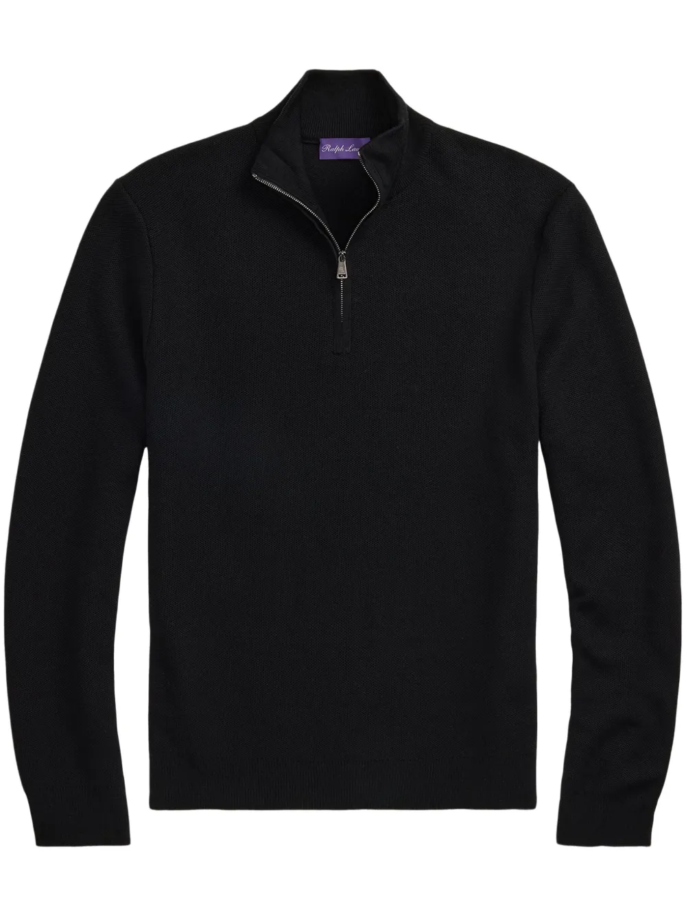 Ralph Lauren Purple Label Maglione in lana con mezza zip - Nero