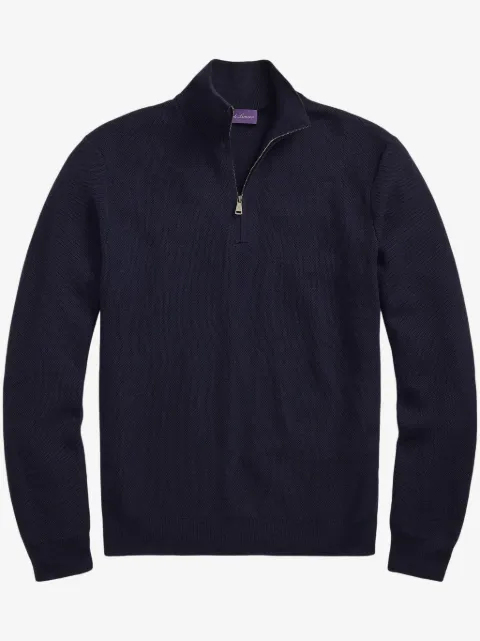 Ralph Lauren Purple Label piqué-weave wool sweater 