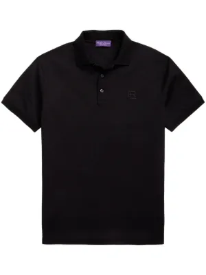 Ralph Lauren Purple Label Camisa Polo Com Logo Bordado | Preto