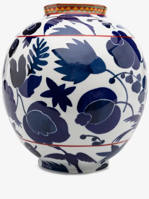 La DoubleJ big Wildbird Blu porcelain vase