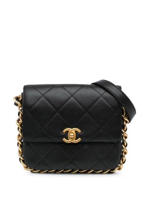 HOT SALE CHANEL 2021-2023 Small Quilted Calfskin Framing Chain Flap crossbody bag Women