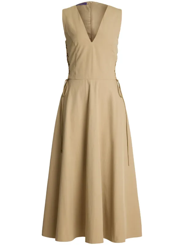 Ralph Lauren Collection Renna Midi Dress in Neutrals