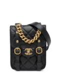 CHANEL Pre-Owned 2021-2023 Mini Aged Calfskin City School Flap satchel - Black