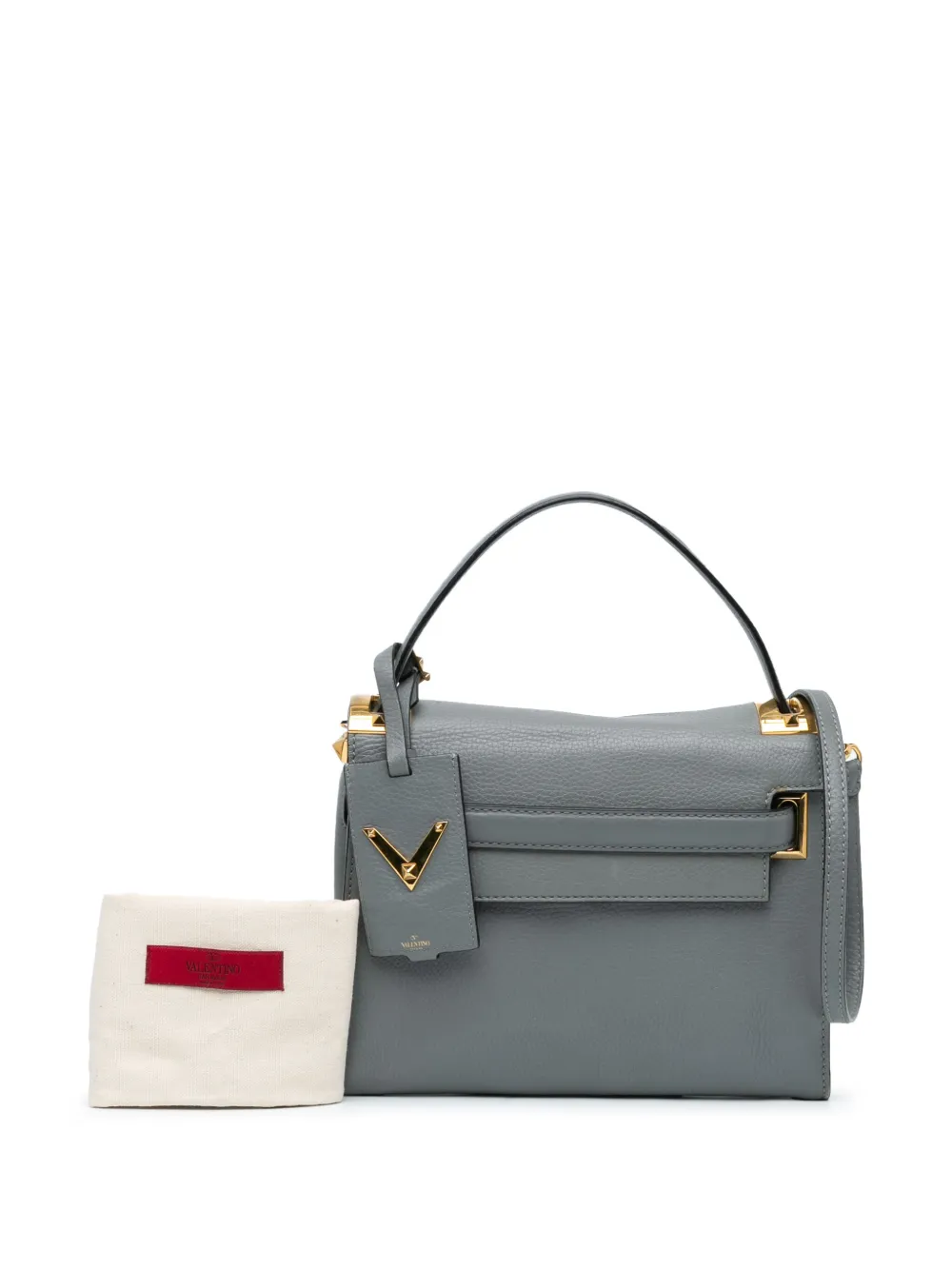 Valentino Garavani Pre Owned 2010 2023 Small My Rockstud Frame Satchel Grey FARFETCH