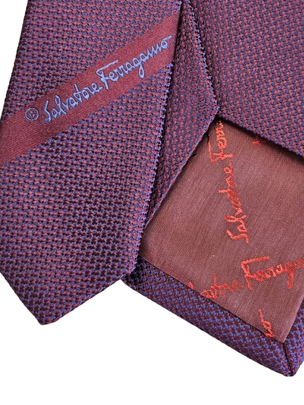 Ferragamo 3-Zero stropdas Blauw