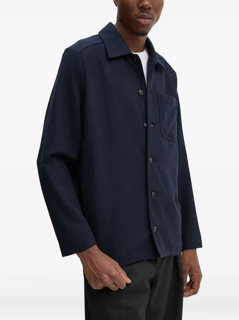 A.P.C. button-fastening patch-pocket jacket - PIA BLUE