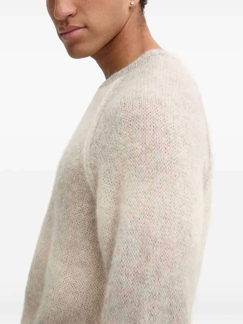 A.P.C. Trui met ronde hals en lange mouwen Beige
