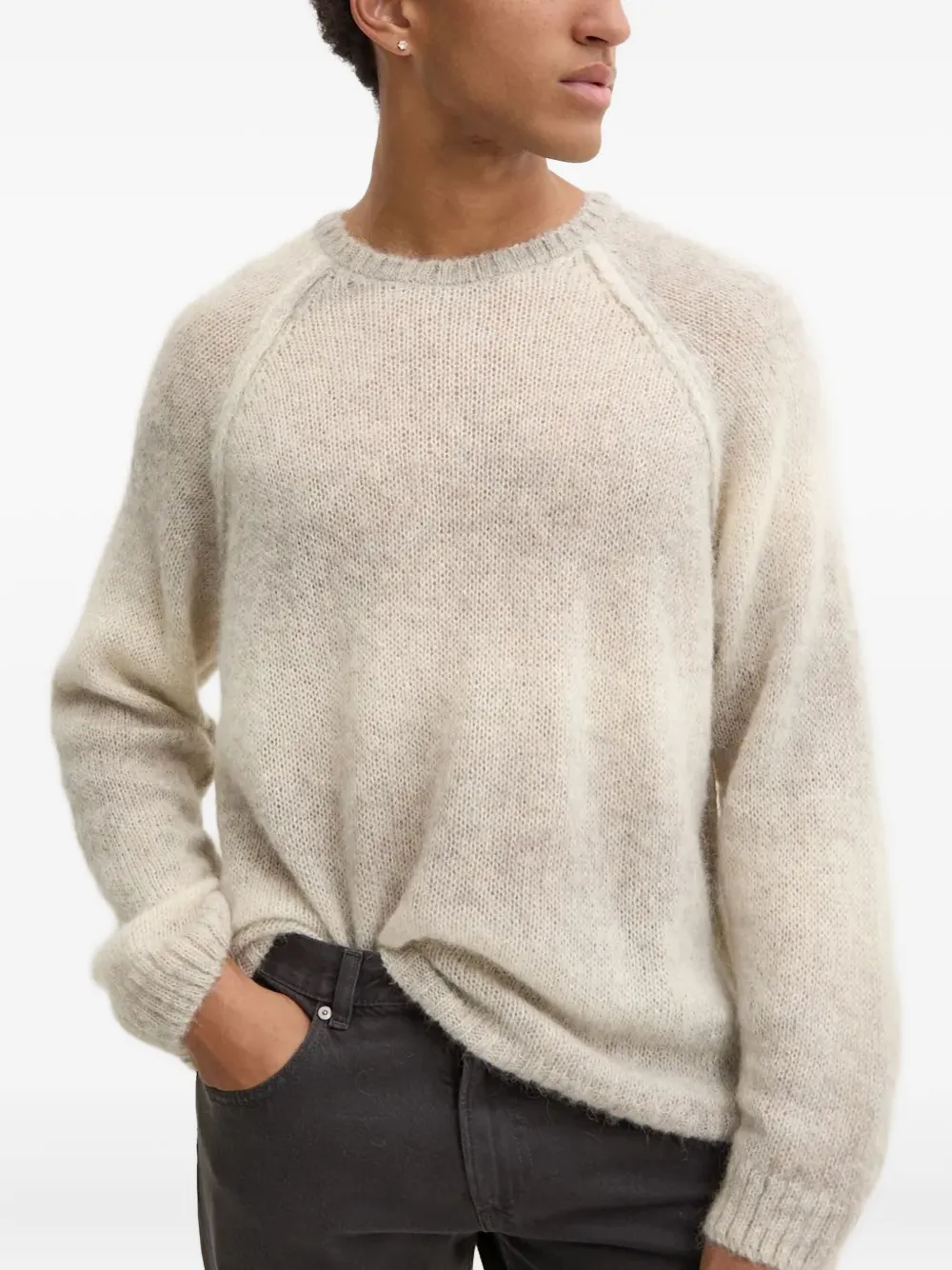 A.P.C. Trui met ronde hals en lange mouwen Beige