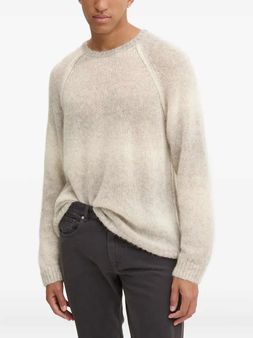 A.P.C. Trui met ronde hals en lange mouwen Beige