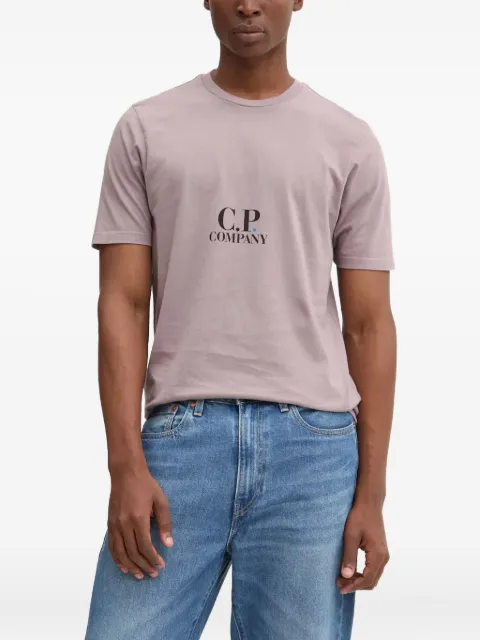 C.P. Company logo-print box-pattern T-shirt