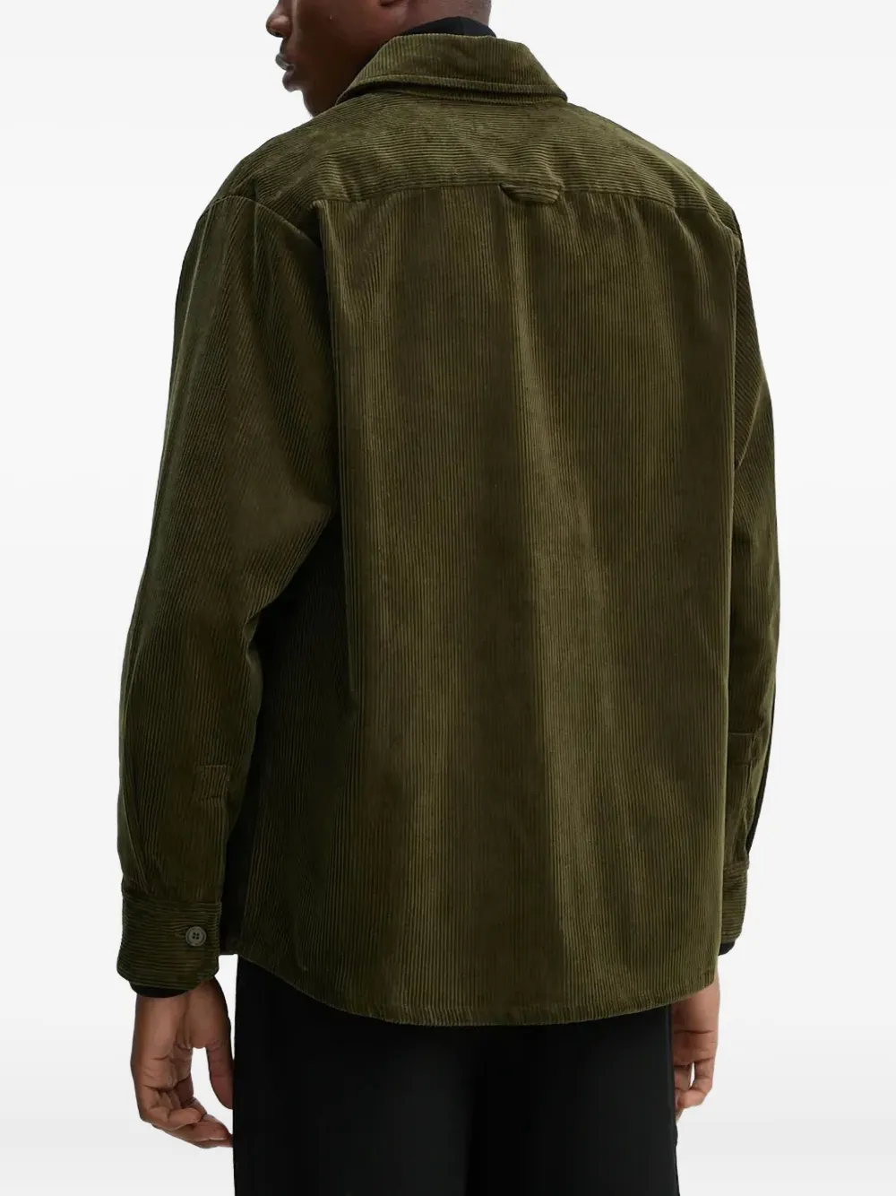 A.P.C. Ribfluwelen overhemd met borduurwerk Groen