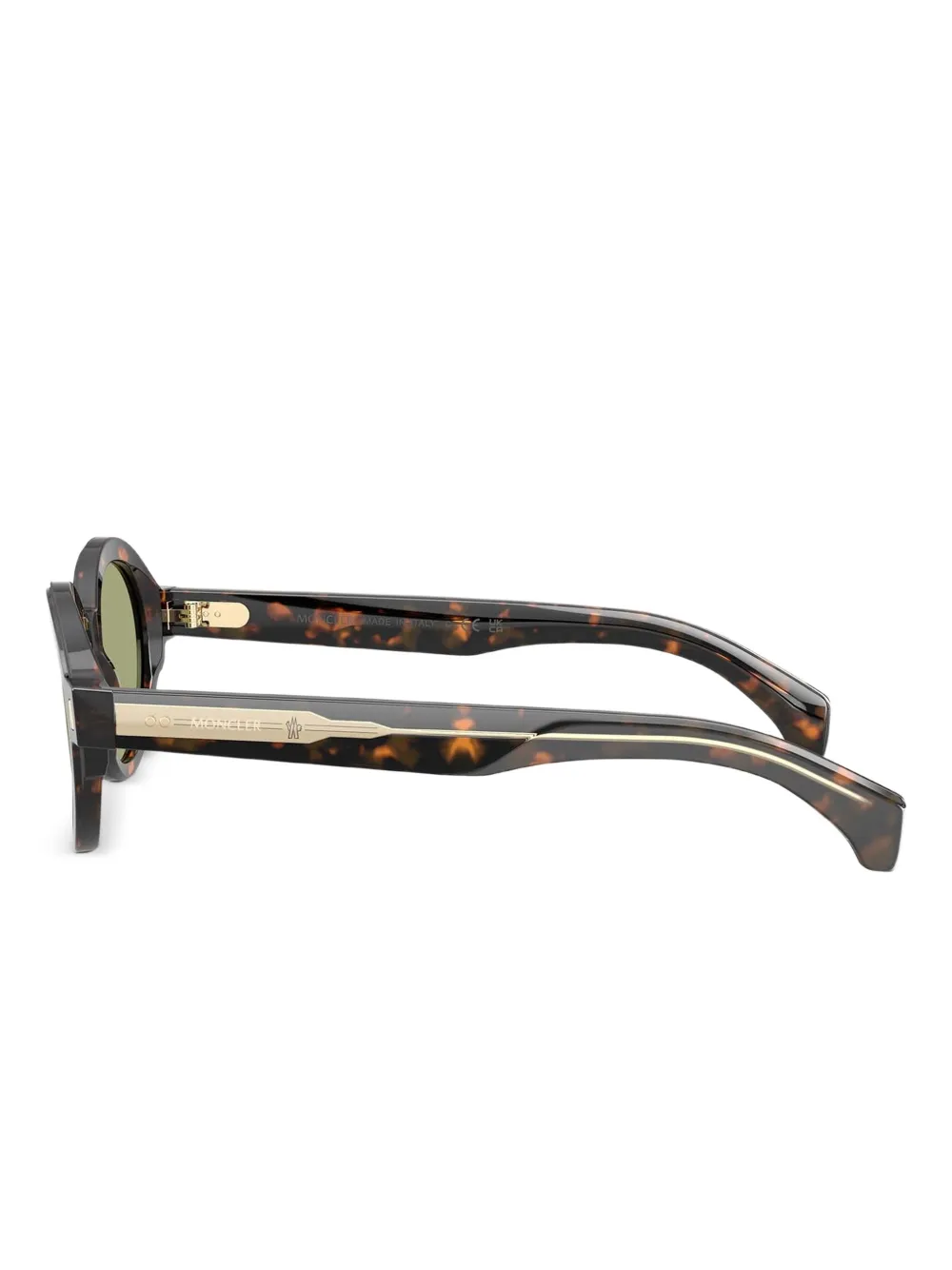 Moncler Eyewear Rondosa zonnebril met rond montuur en schildpadschild design Bruin
