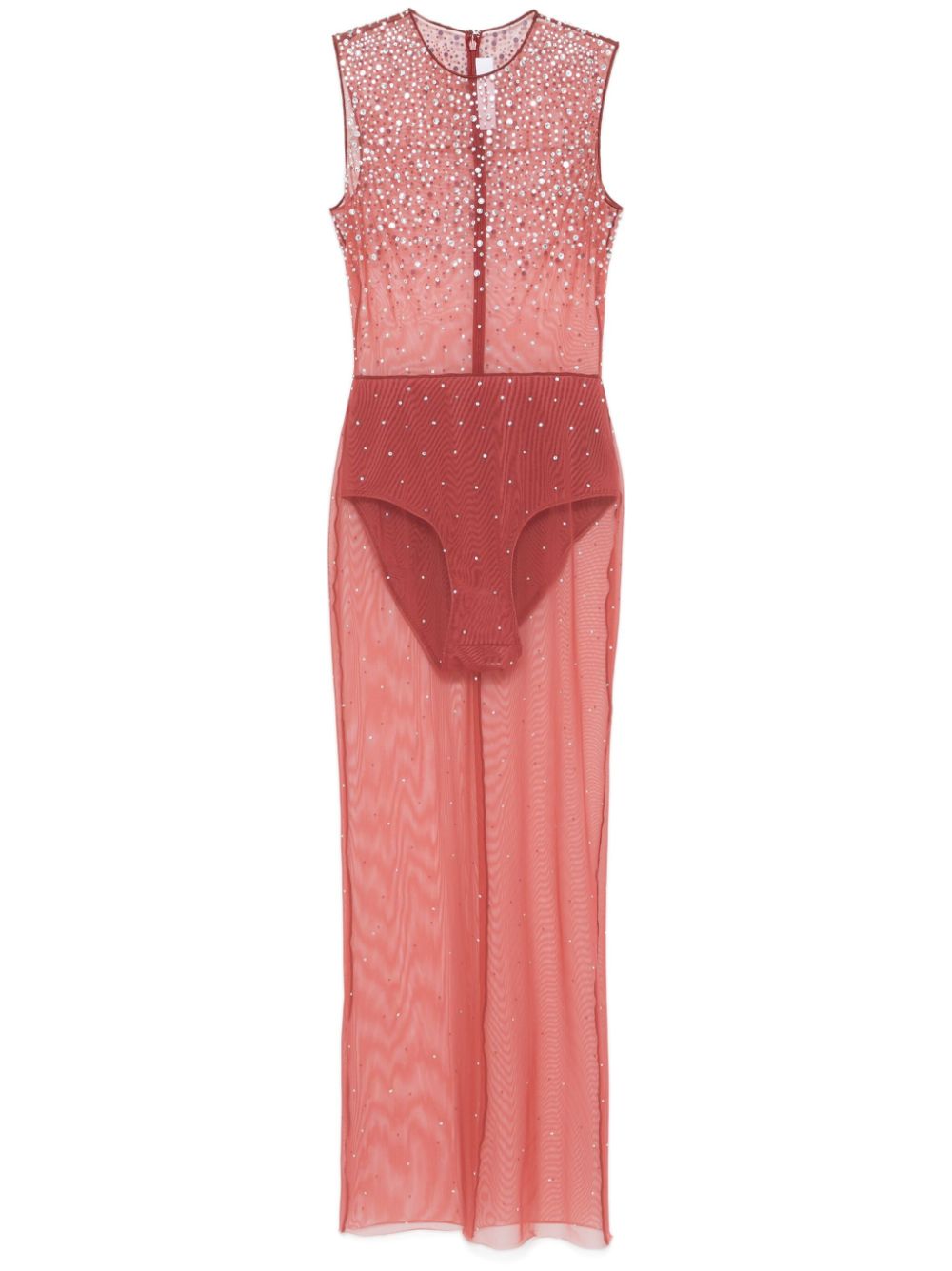 Alex Perry crystal mesh midi dress - Red