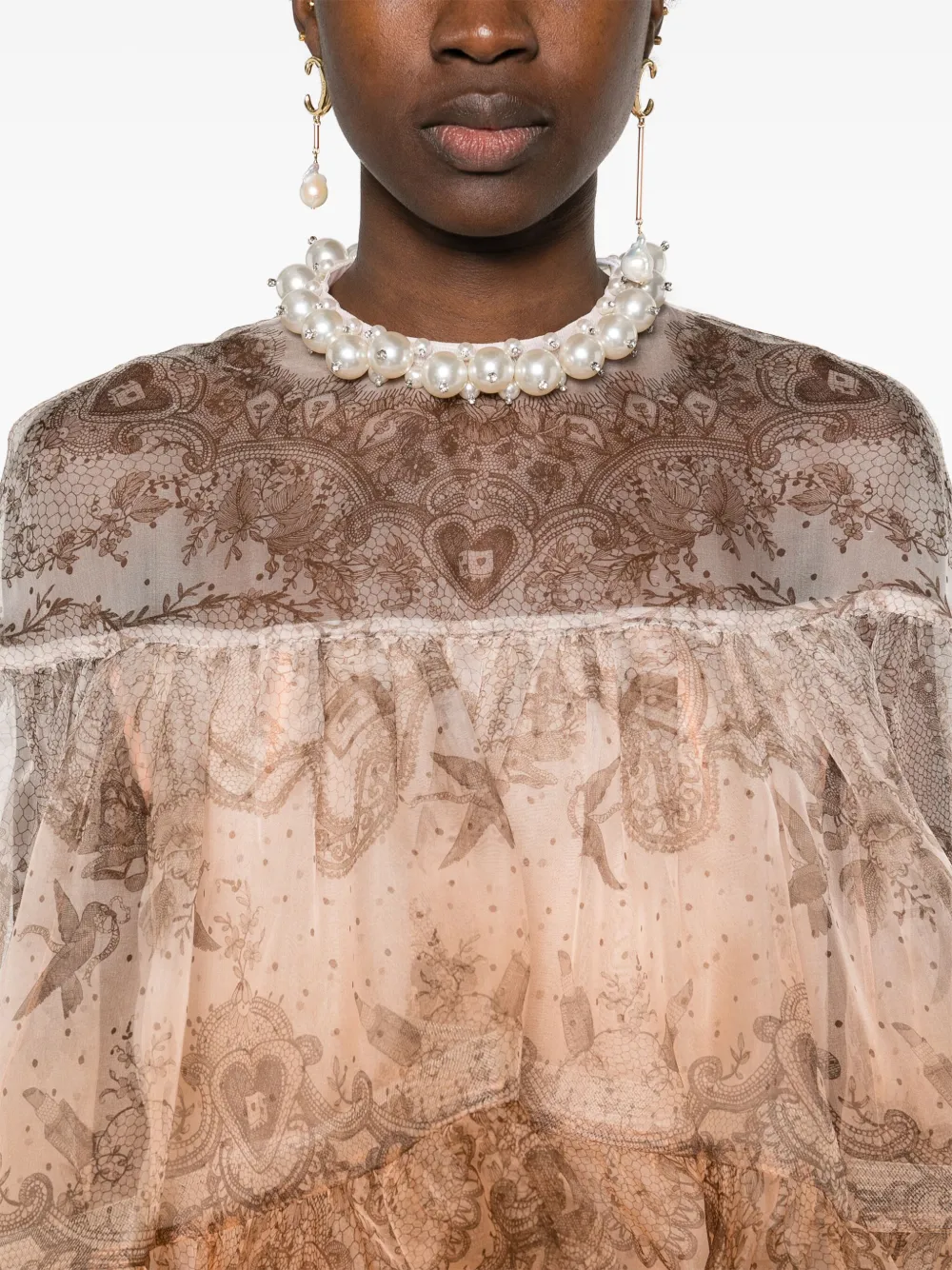 Shop Zimmermann Embellished Mini Dress In Orange
