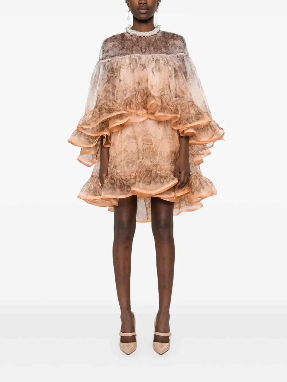 ZIMMERMANN Verfraaide mini-jurk - Oranje