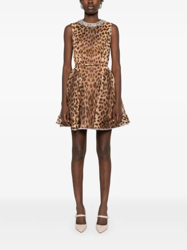 patterned tie-fastening dress