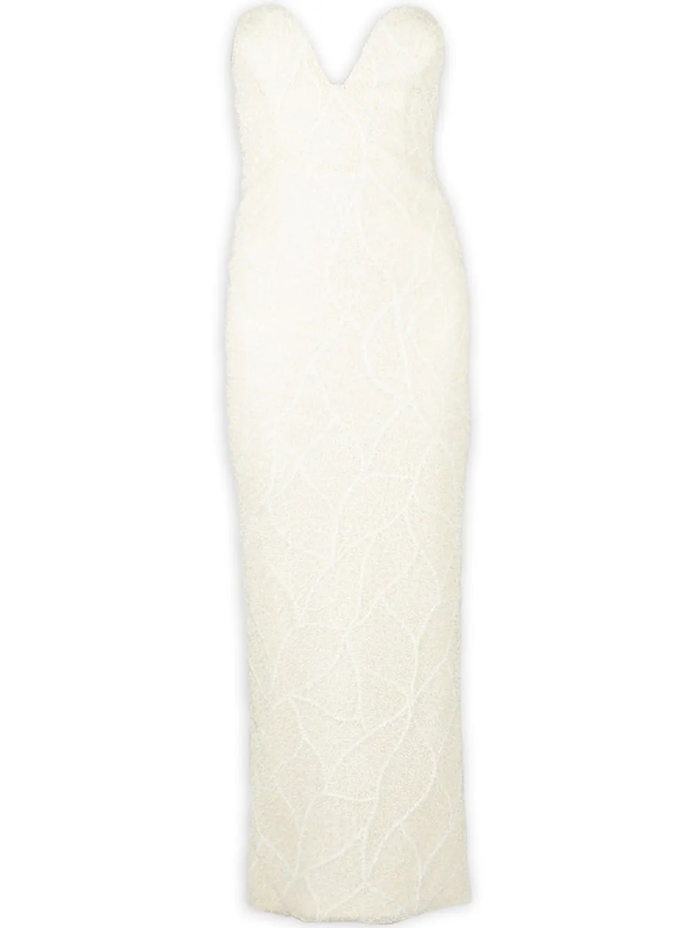 faux-pearl embellished maxi dress