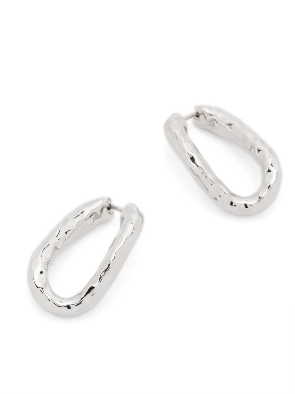 Jil Sander Hammered-finish Earrings In Silver