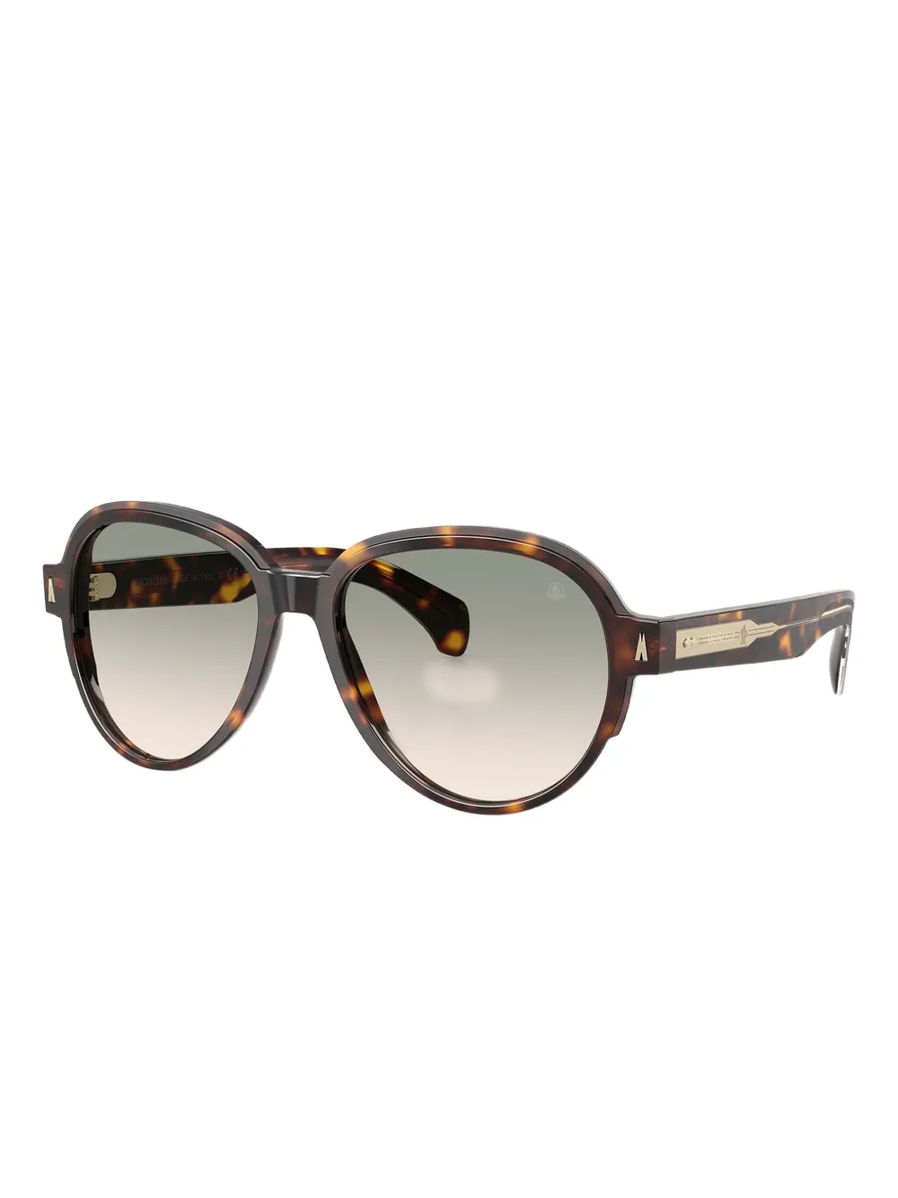 Moncler Eyewear Swanspan zonnebril met schildpadschild design - Bruin