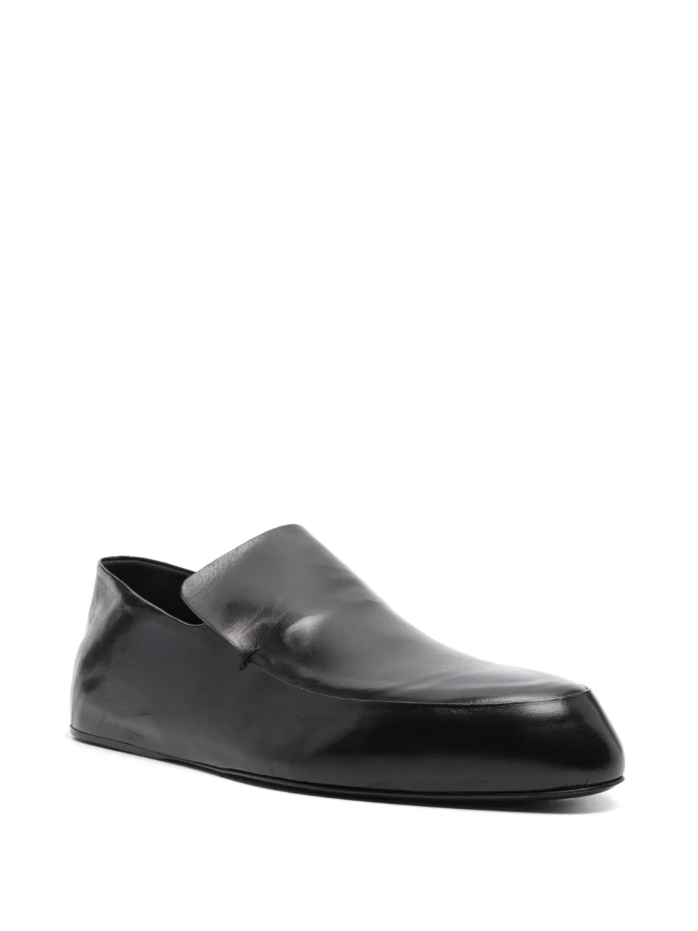 Jil Sander Leren loafers - Zwart