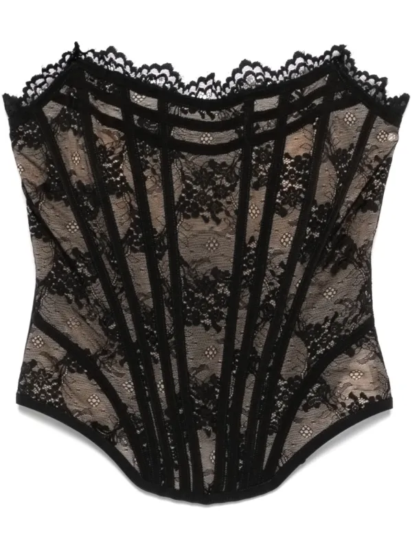 top estilo corset con aplique de encaje
