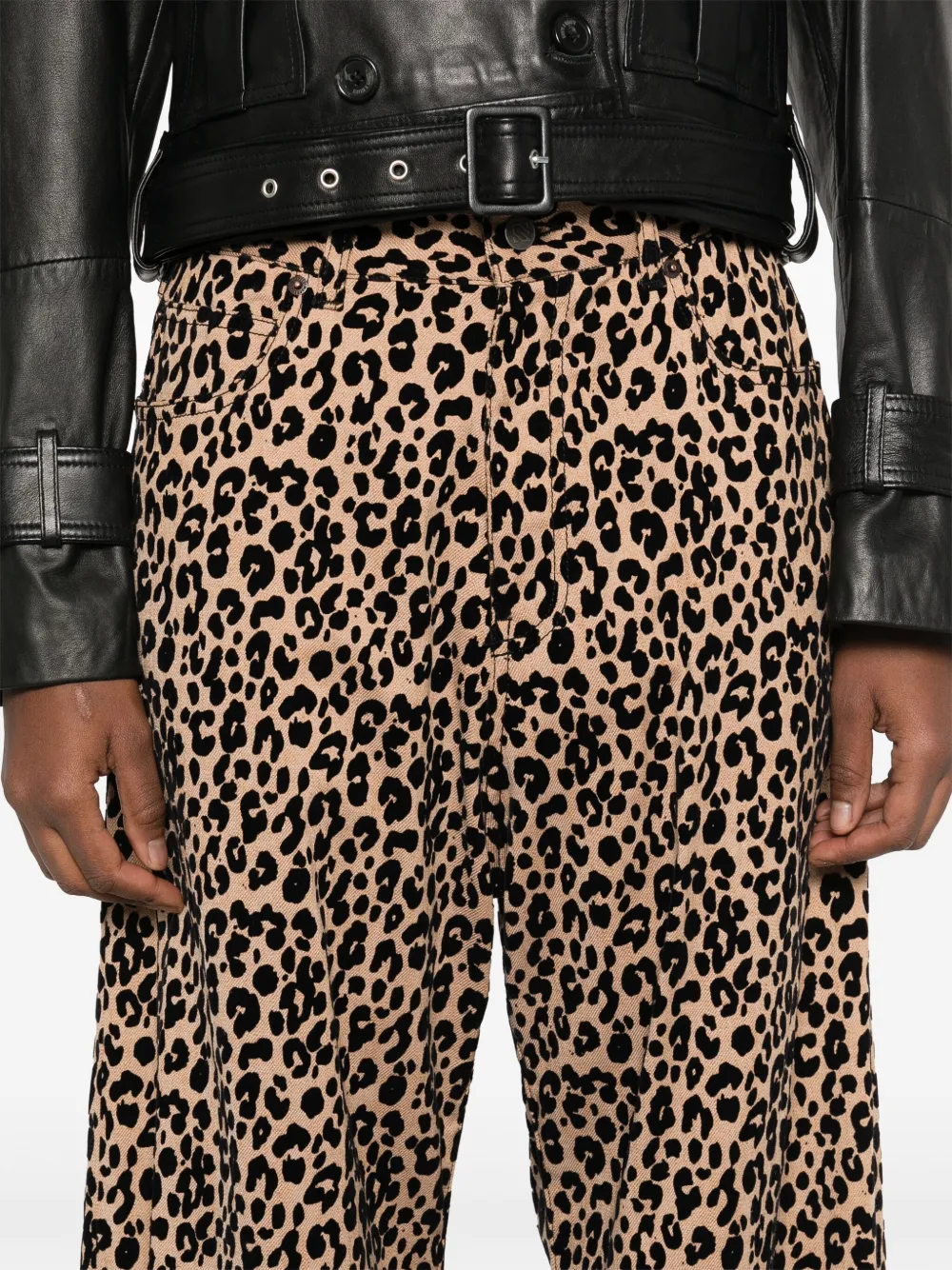 GIUSEPPE DI MORABITO LEOPARD-PRINT JEANS
