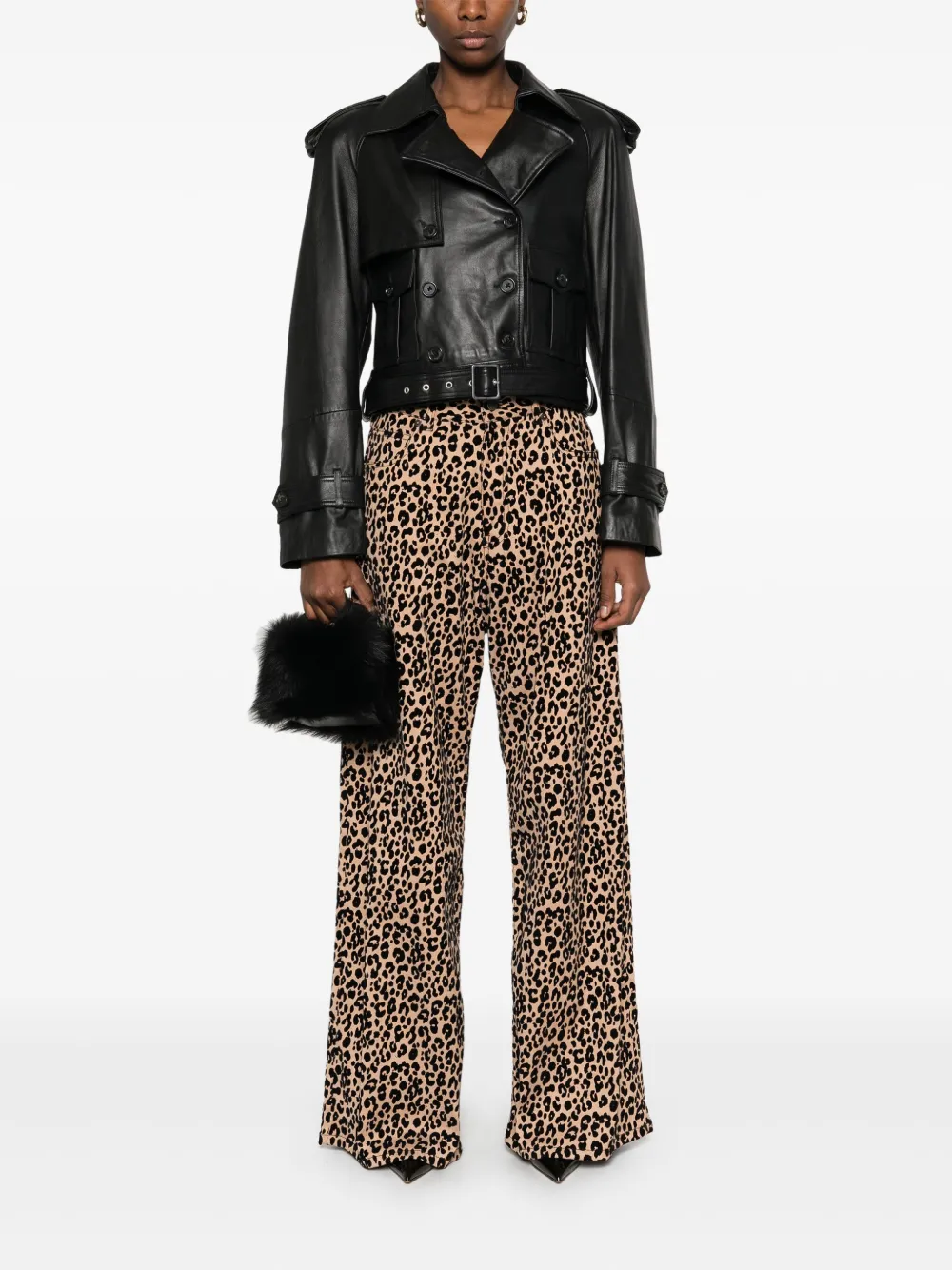 Giuseppe Di Morabito leopard-print jeans - Beige