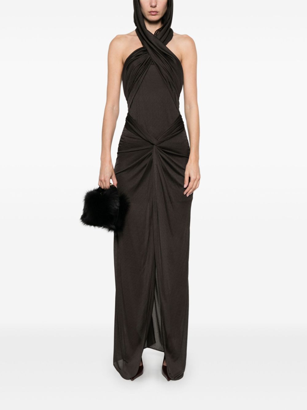 Giuseppe Di Morabito draped maxi dress - Grijs