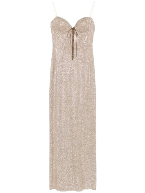 Robe longue à ornements strassés - Giuseppe Di Morabito - Modalova
