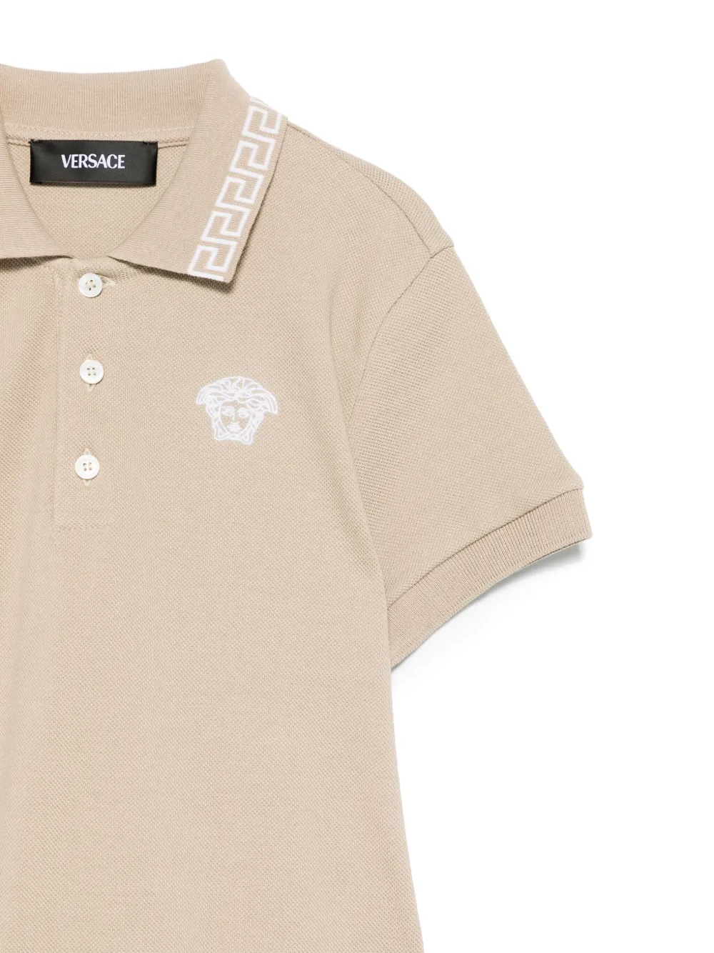 Versace Kids Poloshirt met borduurwerk Beige