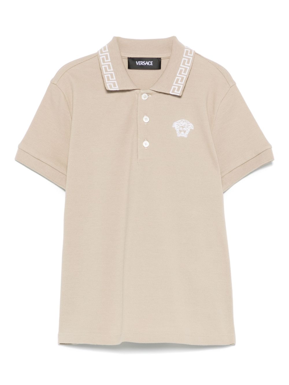 Versace Kids Poloshirt met borduurwerk Beige