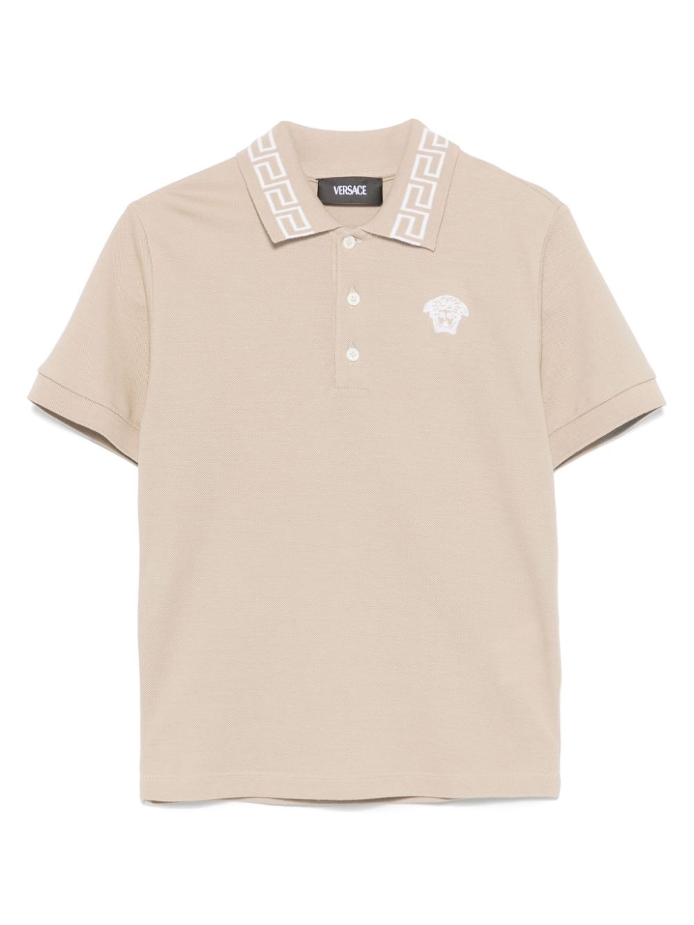 Versace Kids Poloshirt met borduurwerk Beige