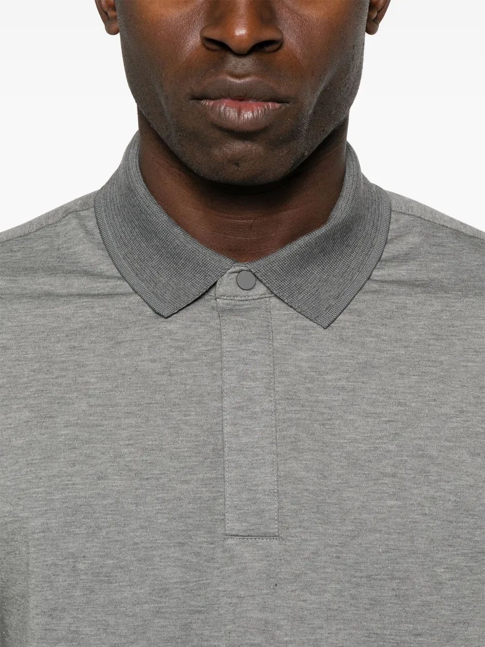 BOSS Poloshirt met gemêleerd effect Grijs
