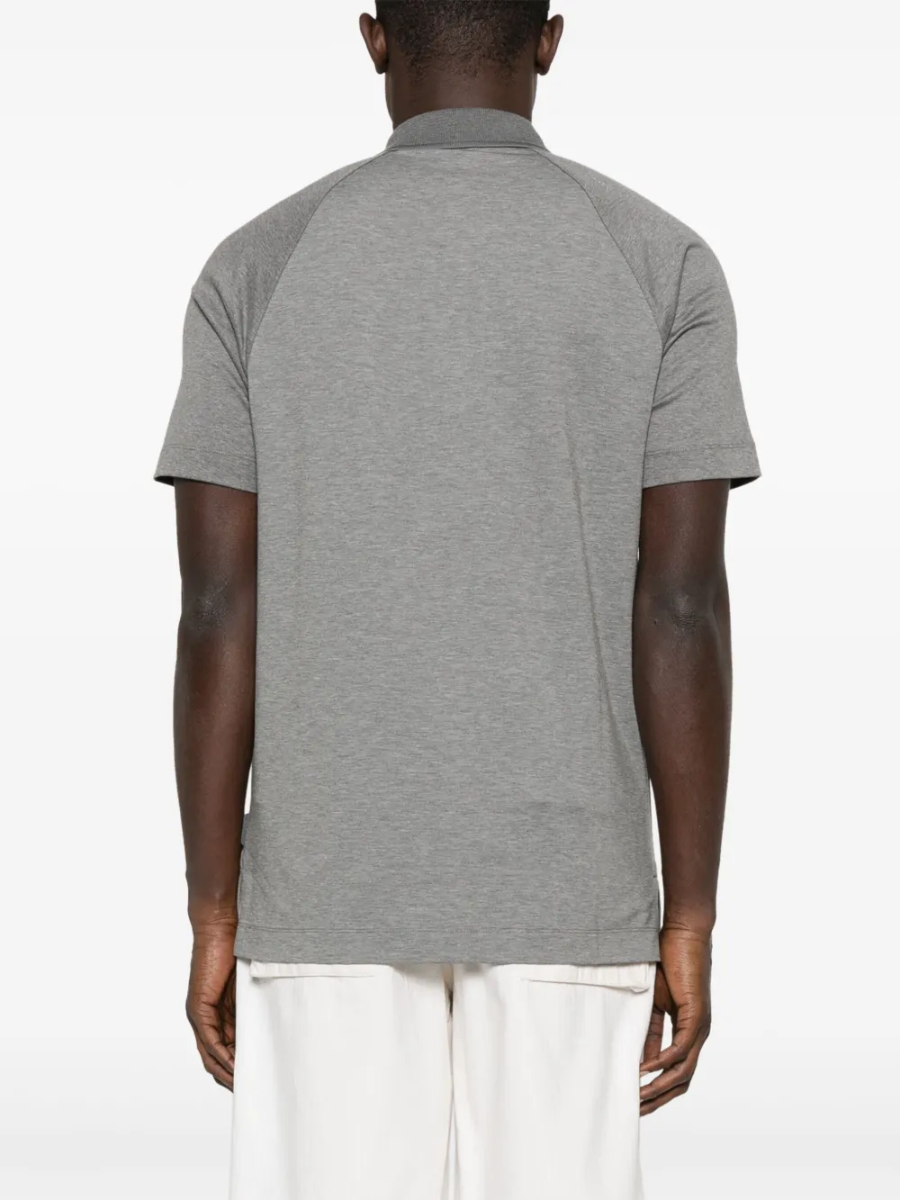 BOSS Poloshirt met gemêleerd effect Grijs