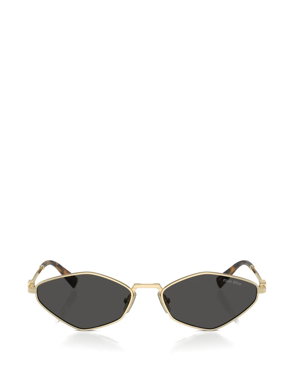  Miu Miu Eyewear Geometric-frame Sunglasses - Gold 