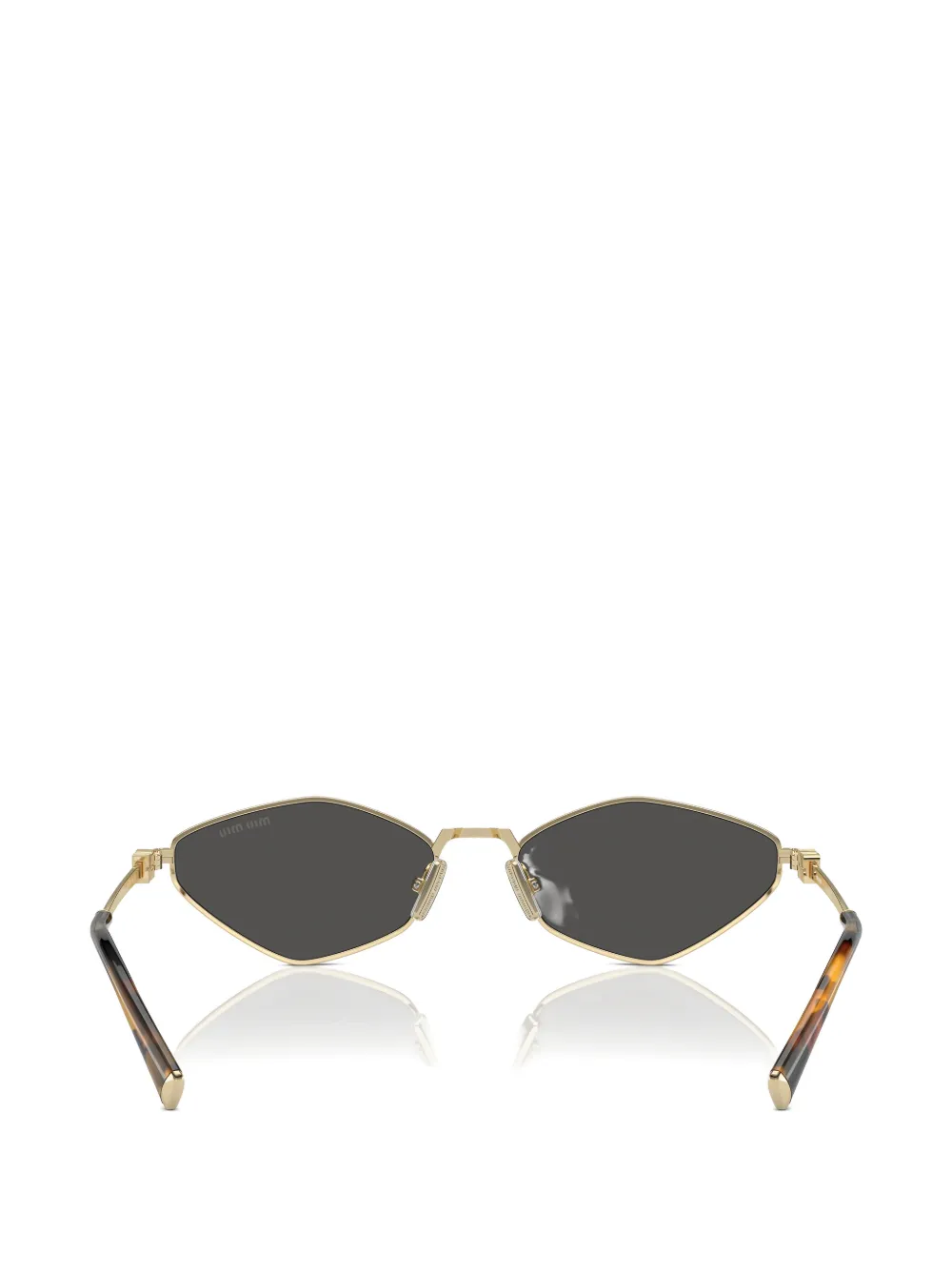  Miu Miu Eyewear Geometric-frame Sunglasses - Gold 