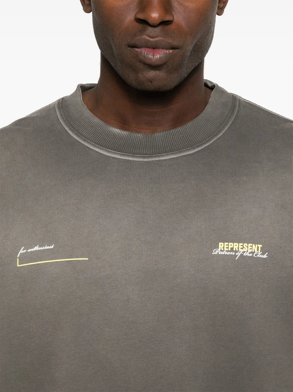 Represent Katoenen sweater met print Groen