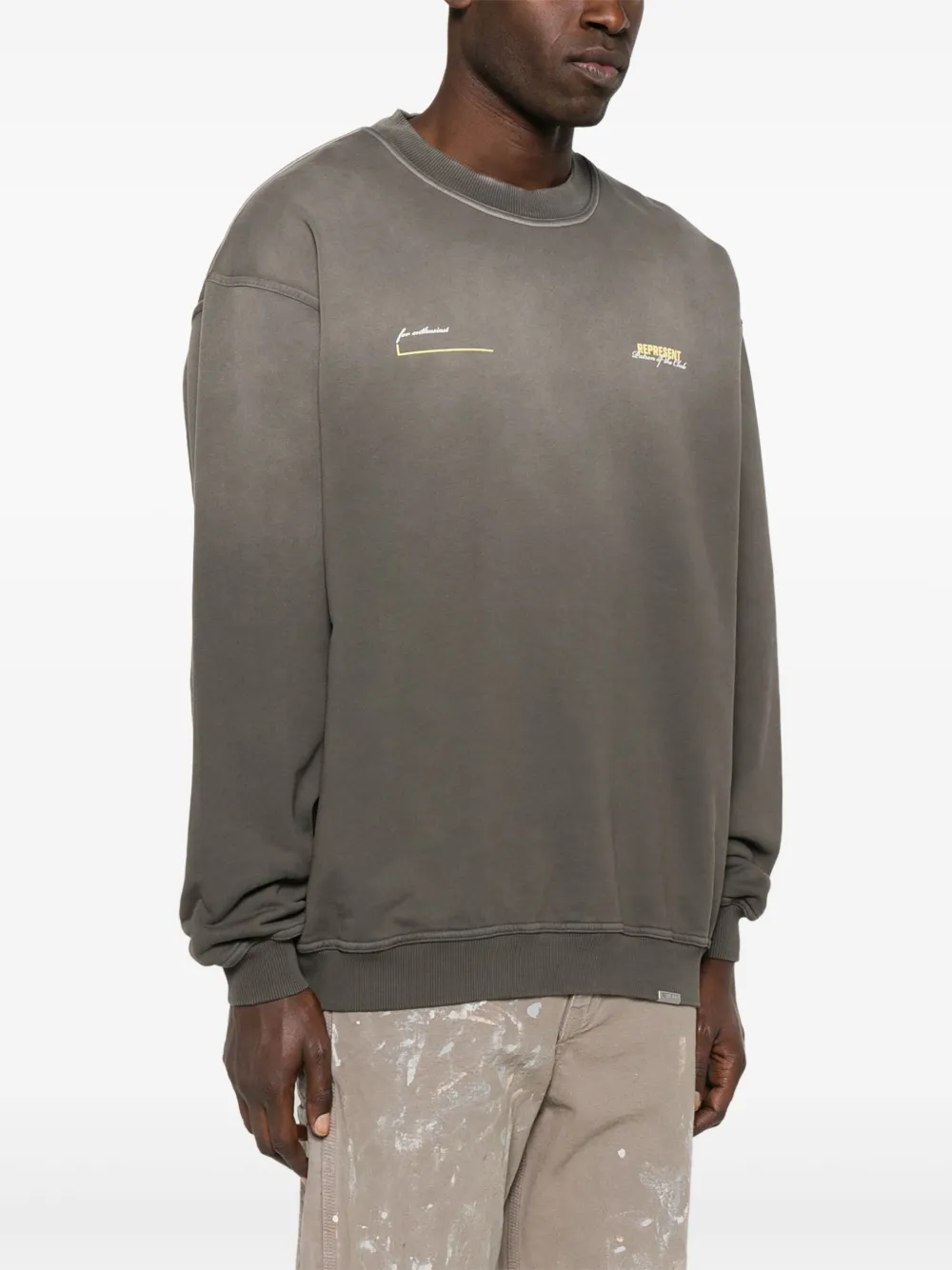Represent Katoenen sweater met print Groen
