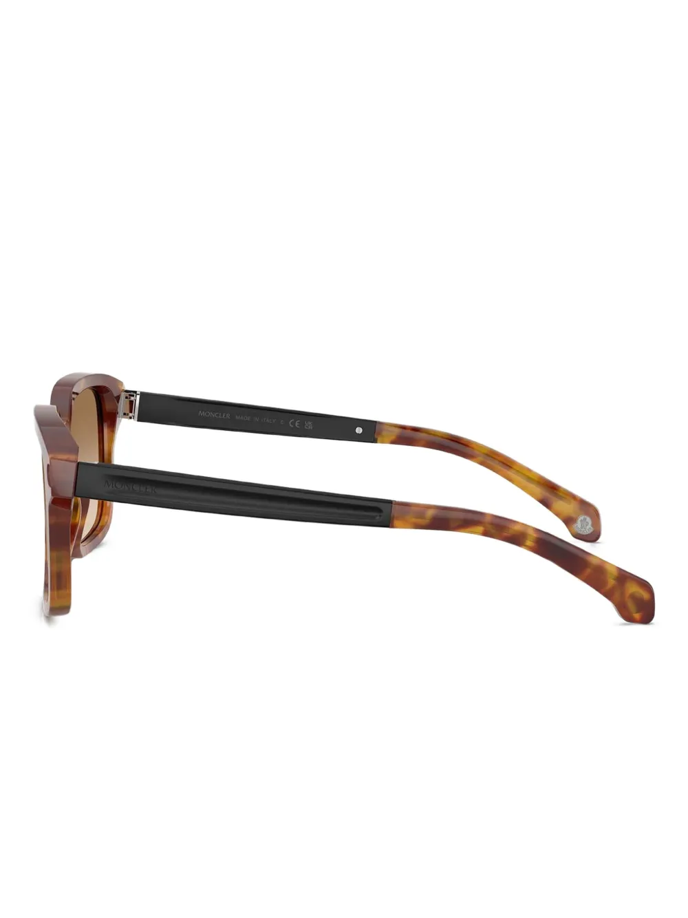 Moncler Eyewear Zonnebril met vierkant montuur Bruin