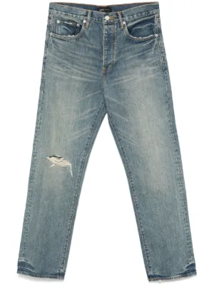 AMIRI MX1 チェック ジーンズ | ブルー | FARFETCH JP