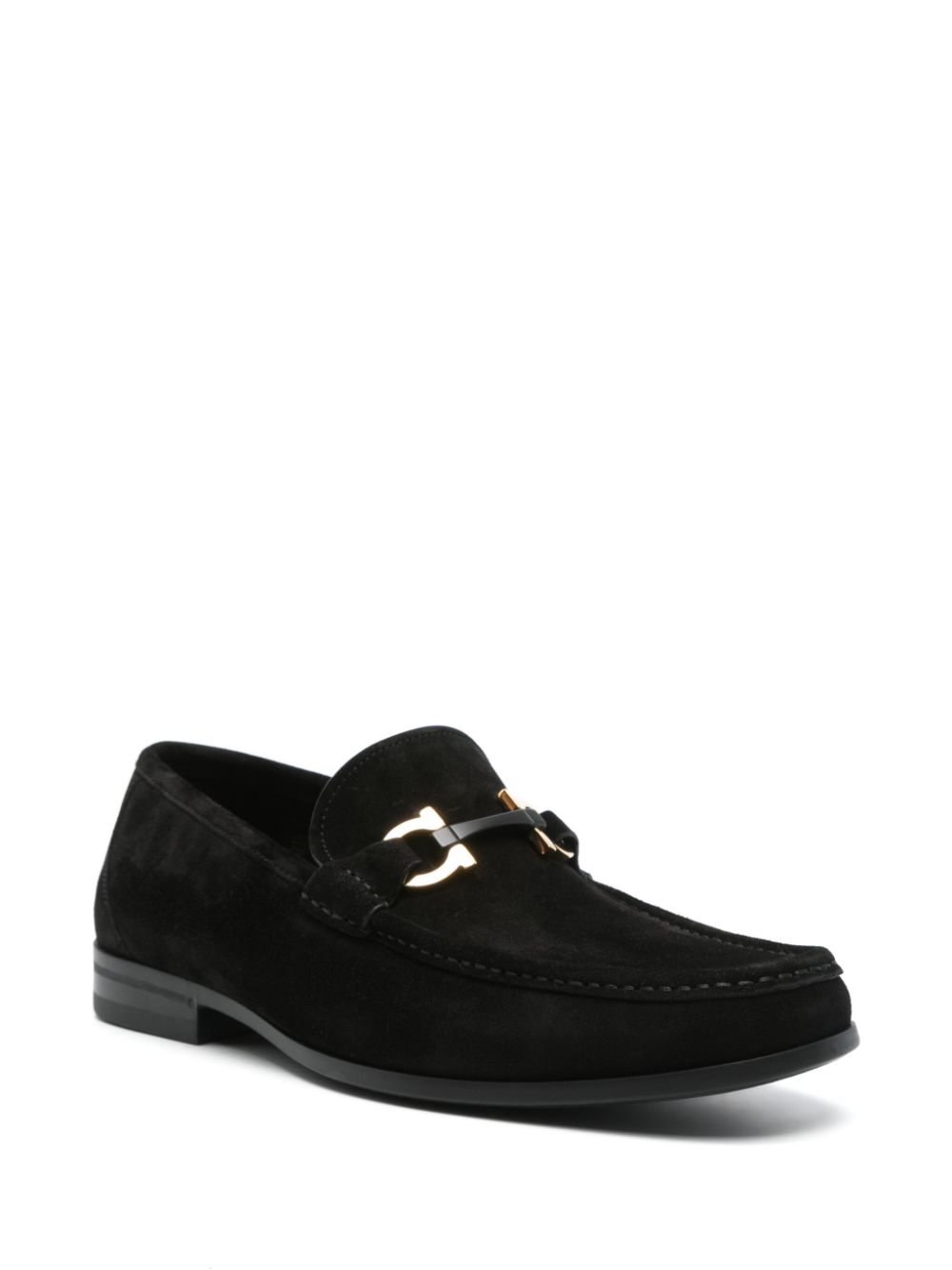 Ferragamo Loafers met gancini-detail - Zwart