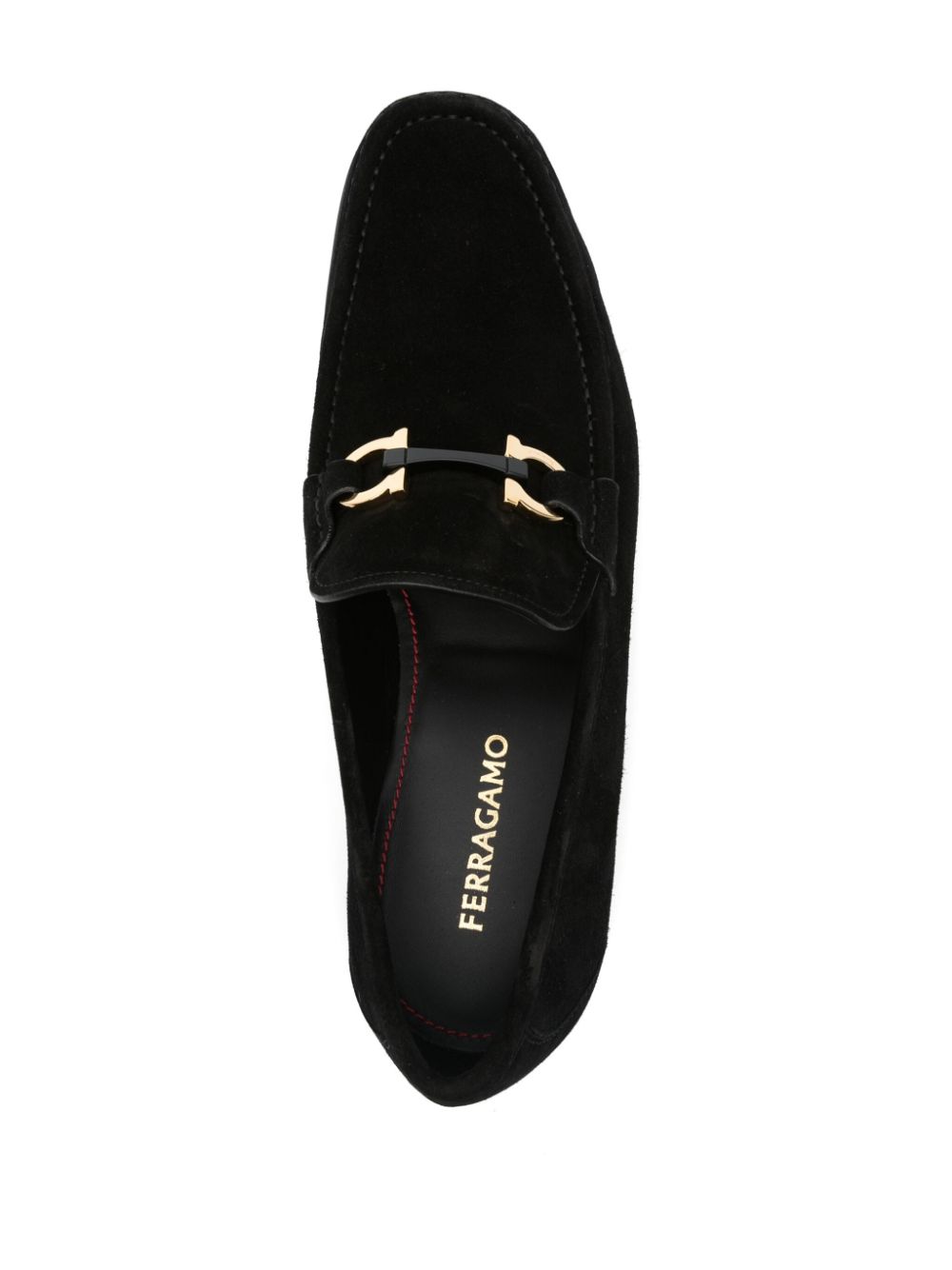 Ferragamo Loafers met gancini-detail Zwart