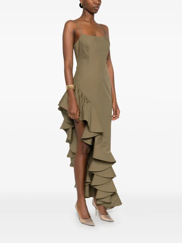 Giuseppe Di Morabito ruffle-detail Maxi Dress | Green | FARFETCH