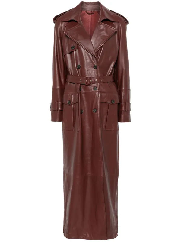 Giuseppe Di Morabito レザー トレンチコート | レッド | FARFETCH JP
