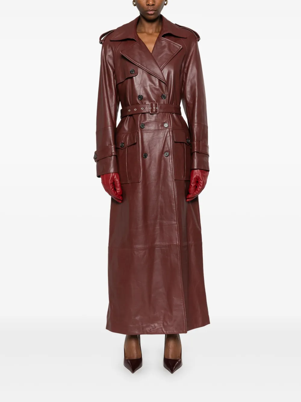 Giuseppe Di Morabito leather trench coat - Rood